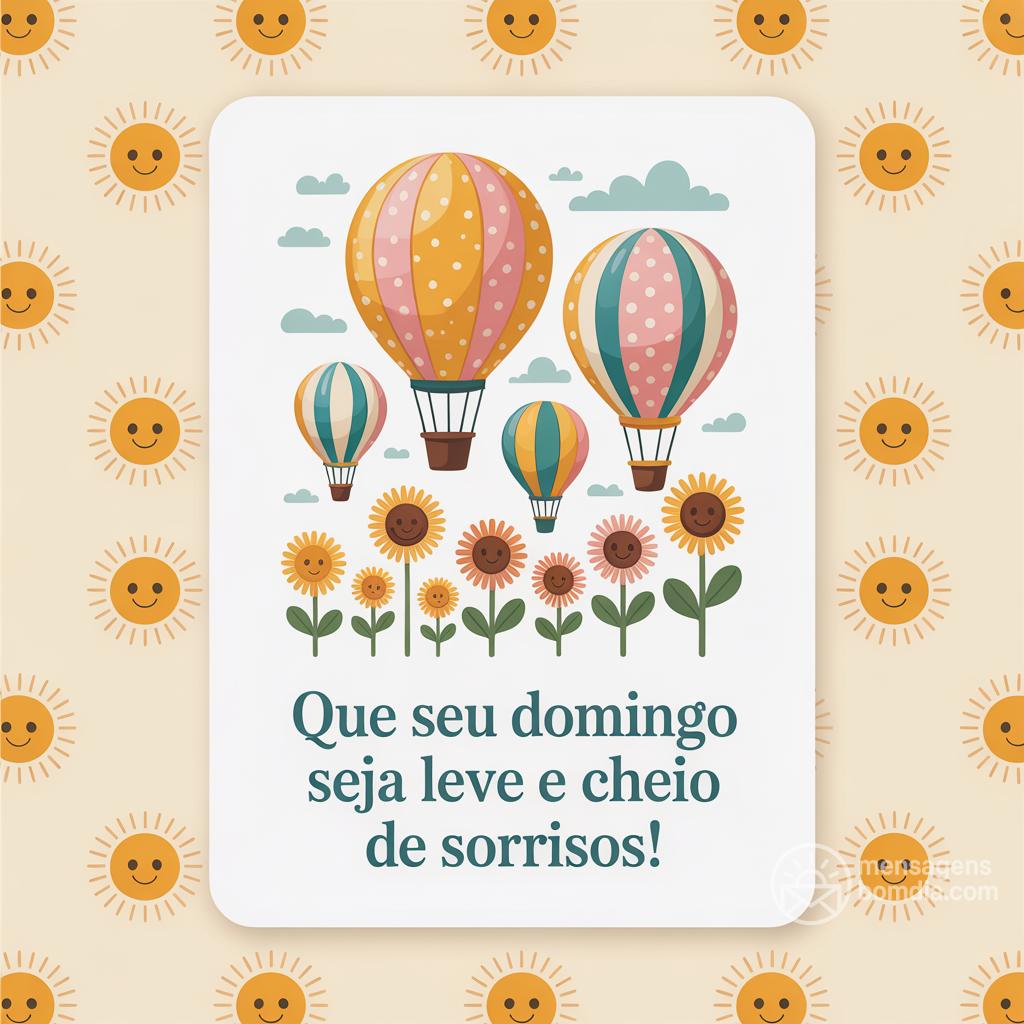 Que seu domingo seja leve e cheio de sorrisos!
