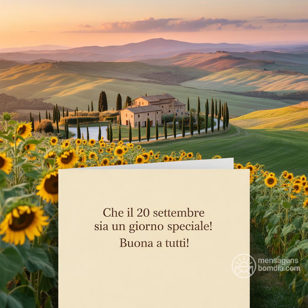 Che il 20 settembre  sia un giorno speciale! Buona  a tutti!