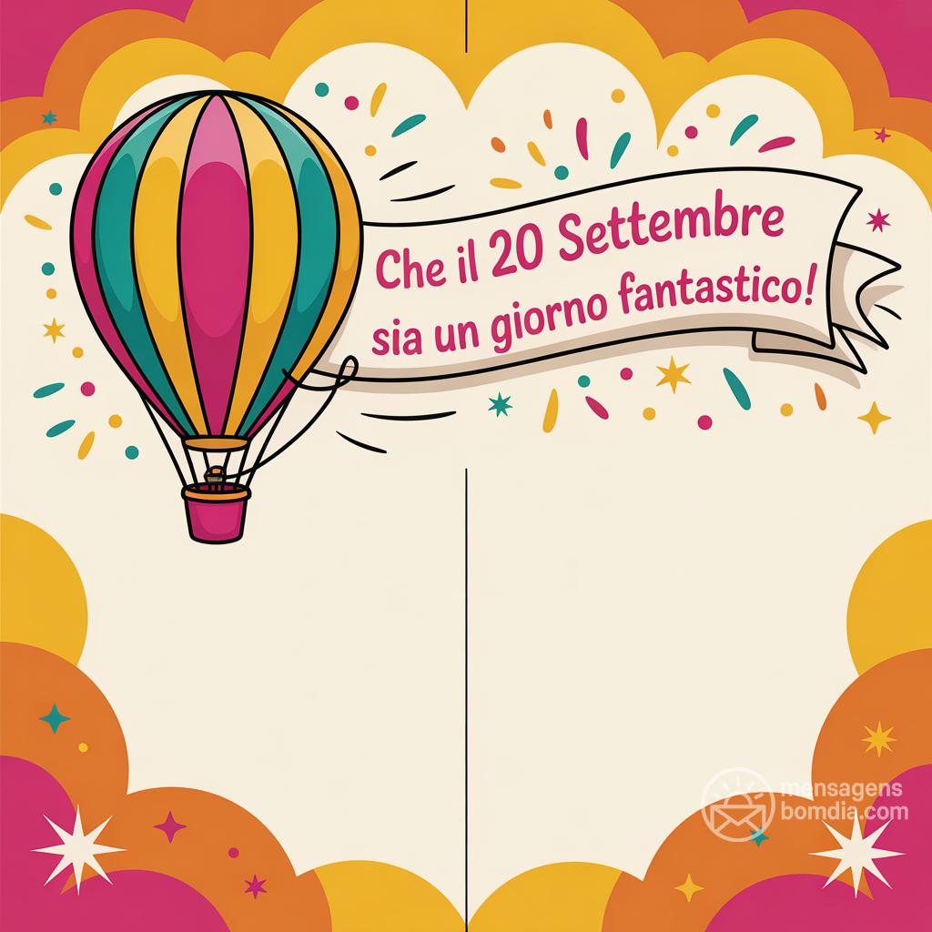 Che il 20 settembre  sia un giorno fantastico! Buona !