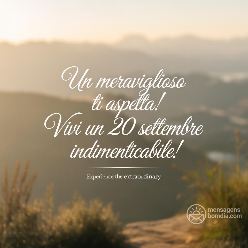 Un  meraviglioso ti aspetta! Vivi un 20 settembre  indimenticabile!