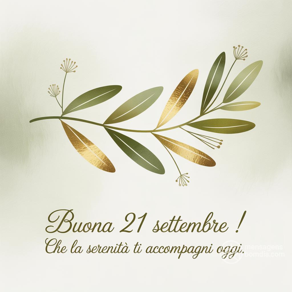 Buona  21 settembre ! Che la serenità ti accompagni oggi.