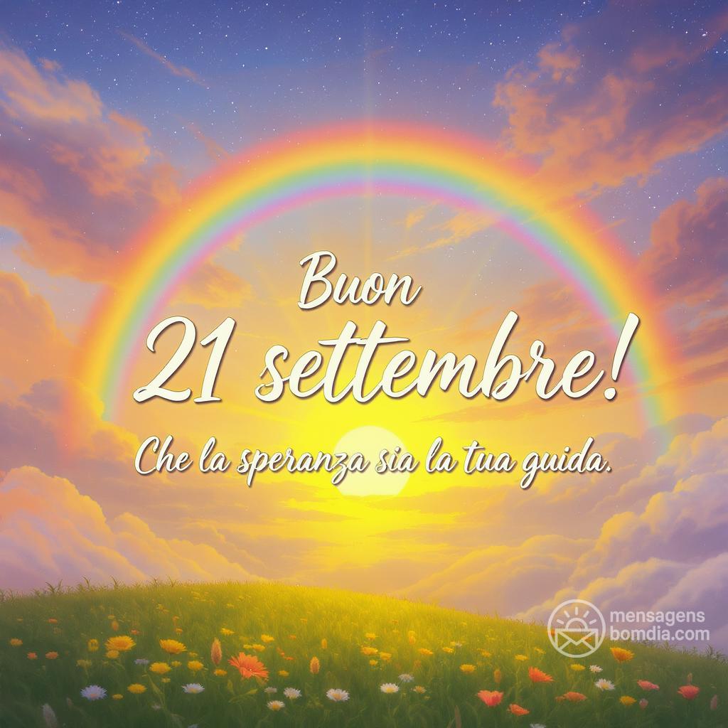 Buona  21 settembre ! Che la speranza sia la tua guida.
