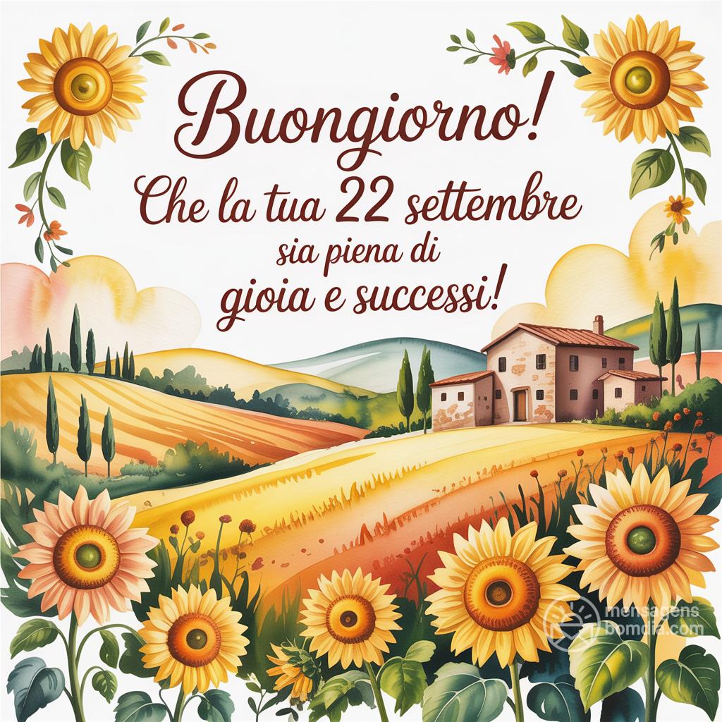 Buongiorno! Che la tua  22 settembre  sia piena di gioia e successi!