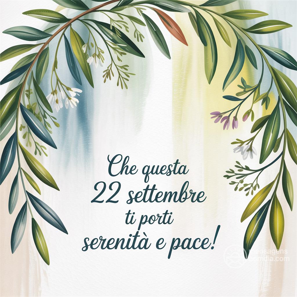 Che questa  22 settembre  ti porti serenità e pace!