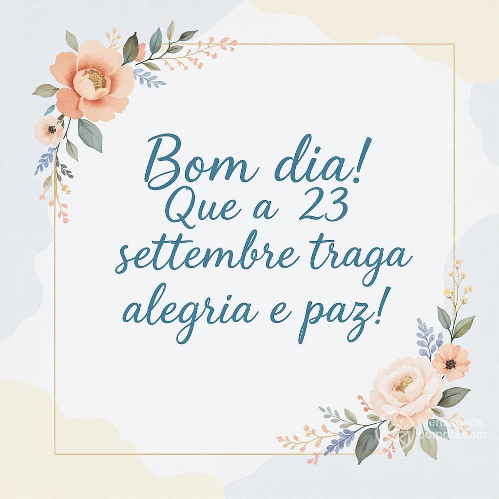 Bom dia! Que a  23 settembre  traga alegria e paz!