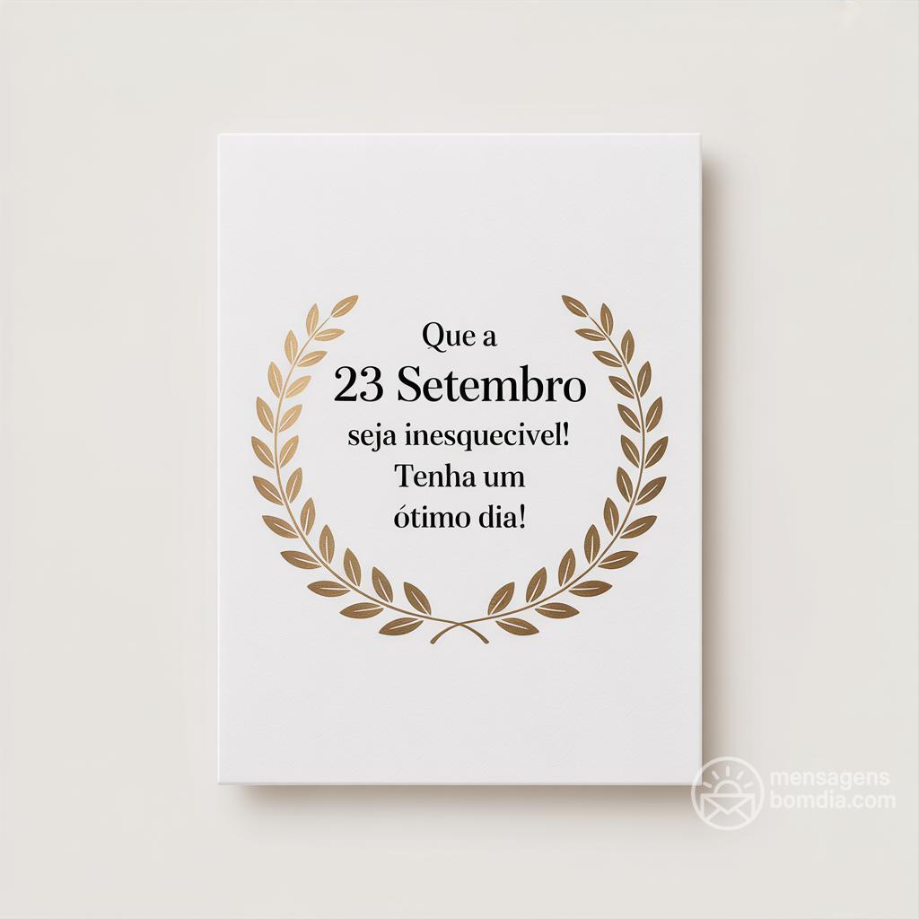 Que a  23 settembre  seja inesquecível! Tenha um ótimo dia!