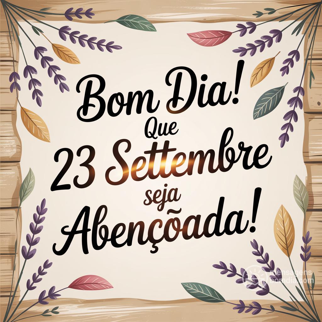 Bom dia! Que  23 settembre  seja abençoada!