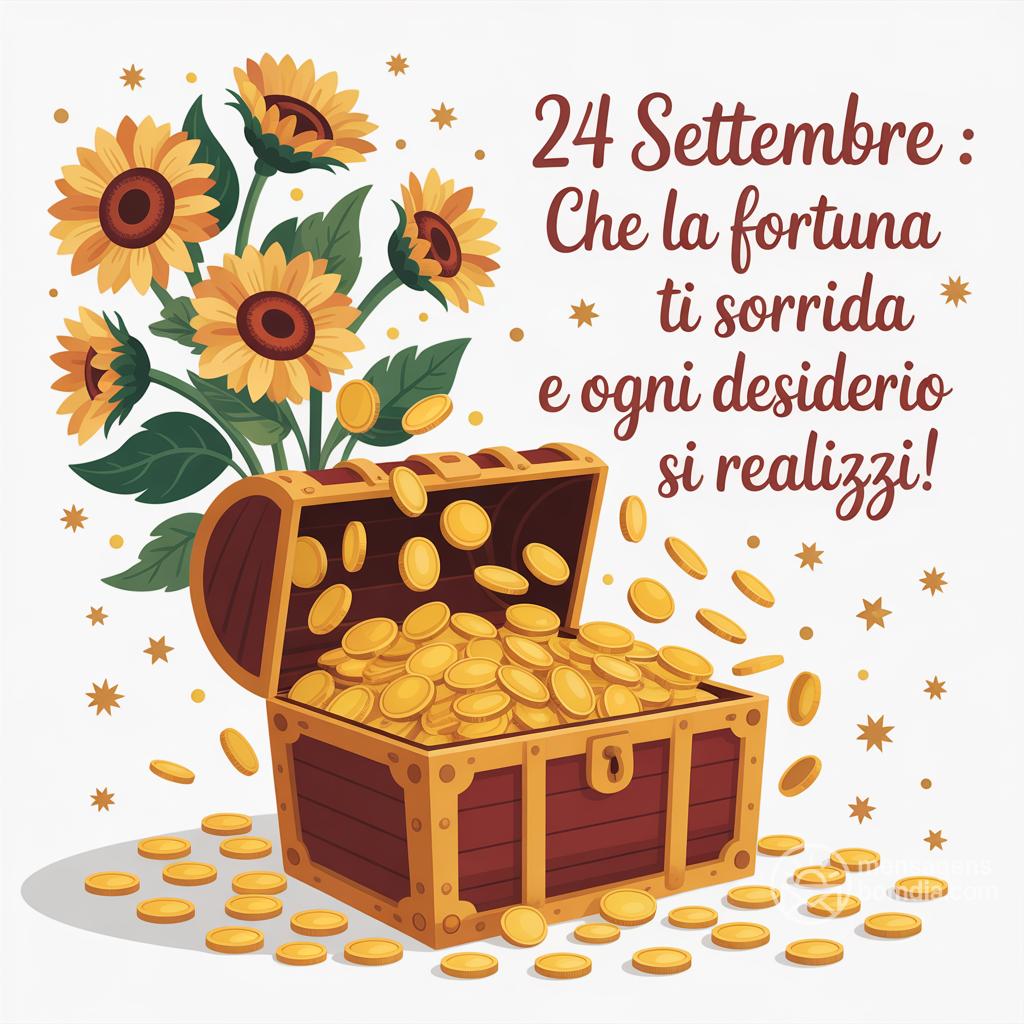 24 Settembre : che la fortuna ti sorrida e ogni desiderio si realizzi!