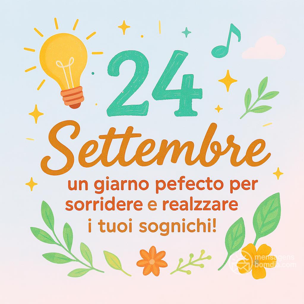 24 Settembre : un giorno perfetto per sorridere e realizzare i tuoi sogni!