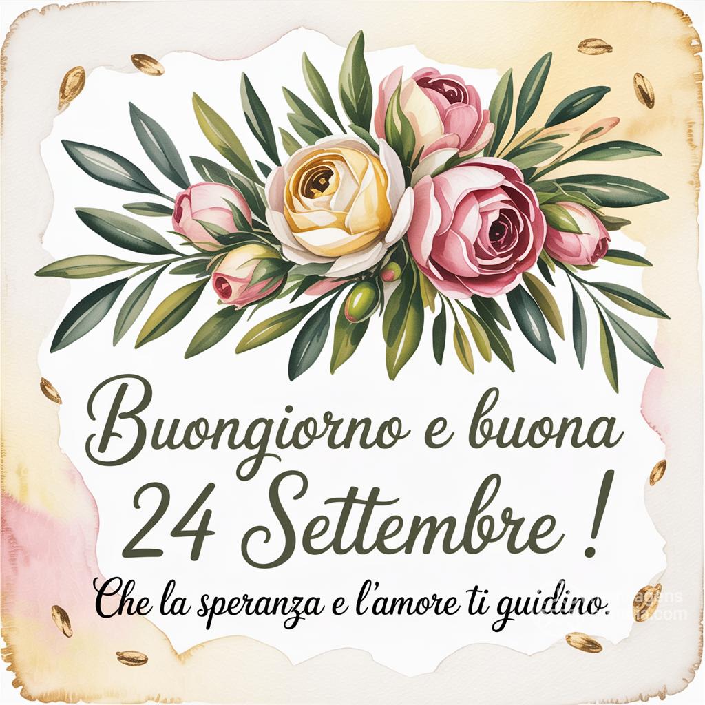 Buongiorno e buona  24 Settembre ! Che la speranza e l'amore ti guidino.