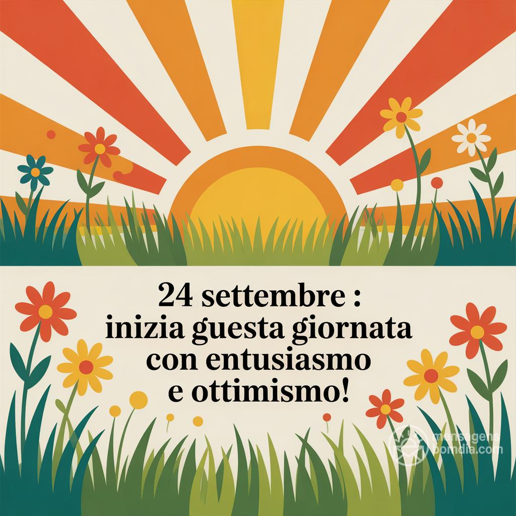 24 Settembre : inizia questa giornata con entusiasmo e ottimismo!
