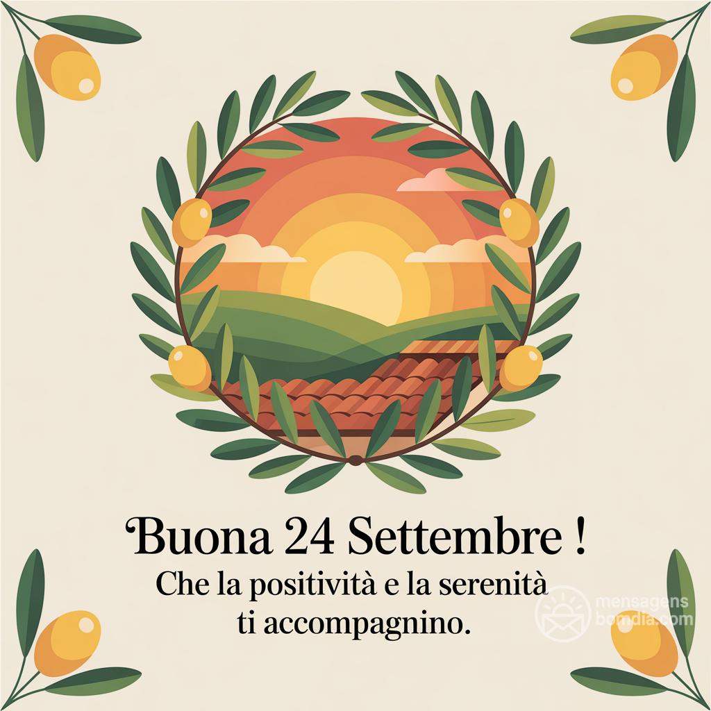 Buona  24 Settembre ! Che la positività e la serenità ti accompagnino.