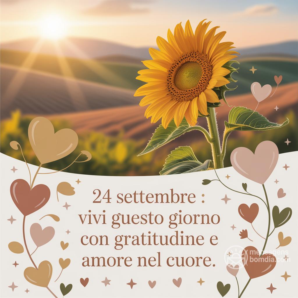 24 Settembre : vivi questo giorno con gratitudine e amore nel cuore.