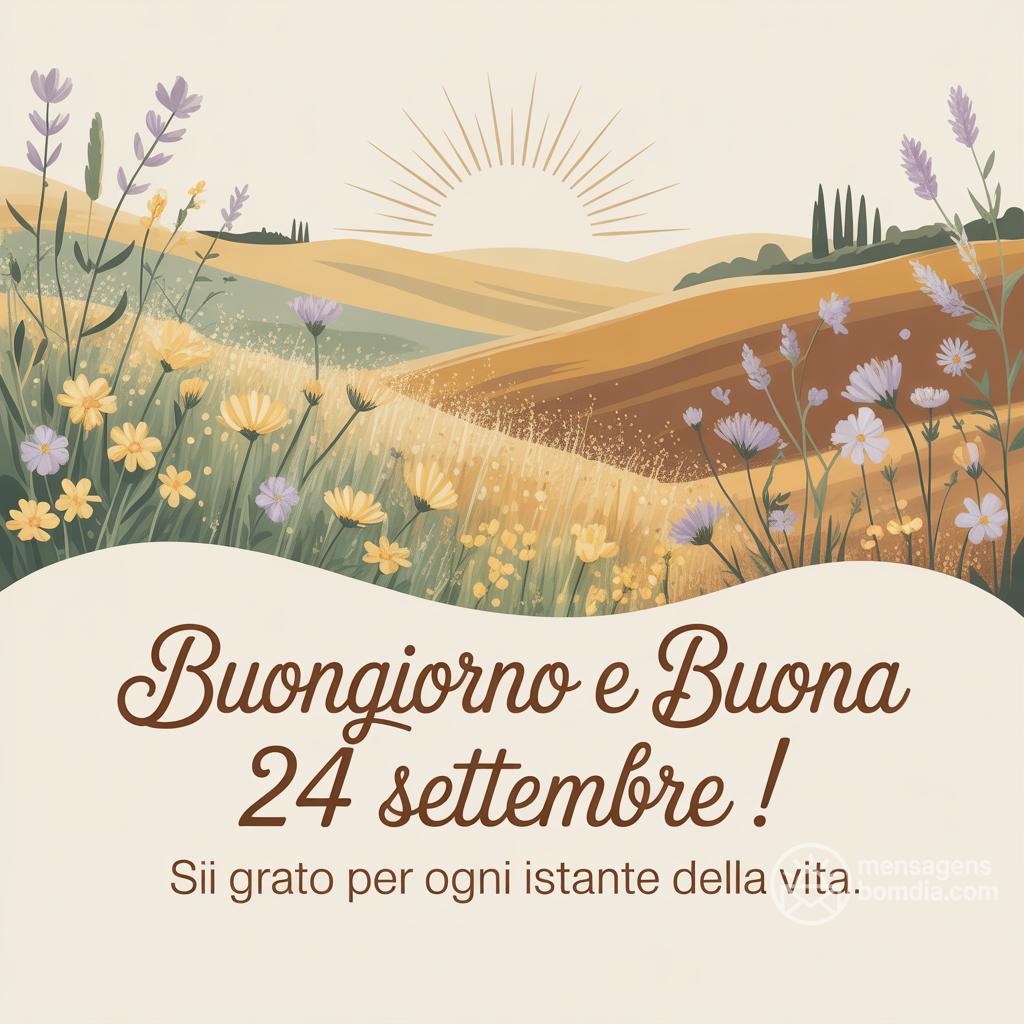 Buongiorno e buona  24 Settembre ! Sii grato per ogni istante della vita.