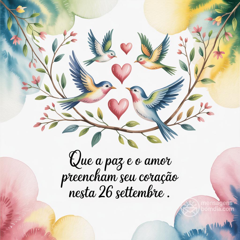 Que a paz e o amor preencham seu coração nesta  26 settembre .