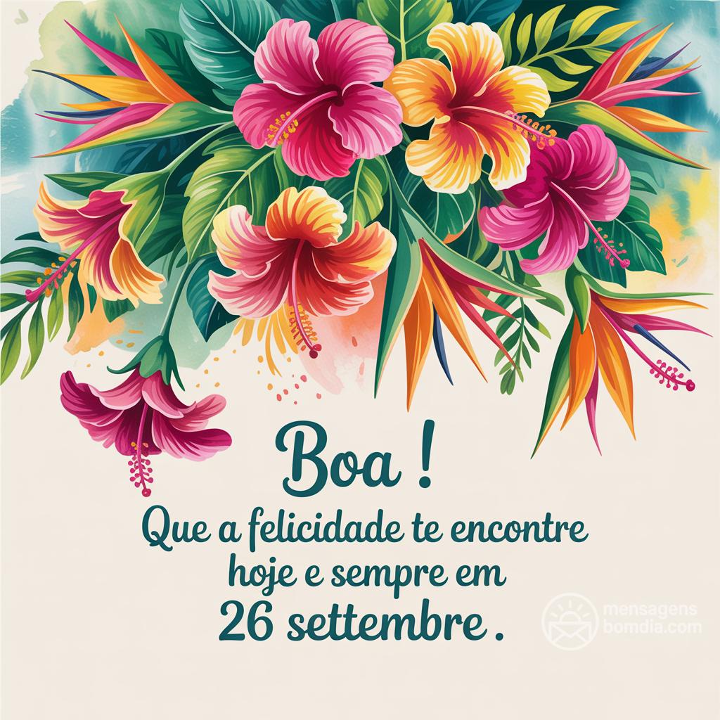 Boa ! Que a felicidade te encontre hoje e sempre em 26 settembre .