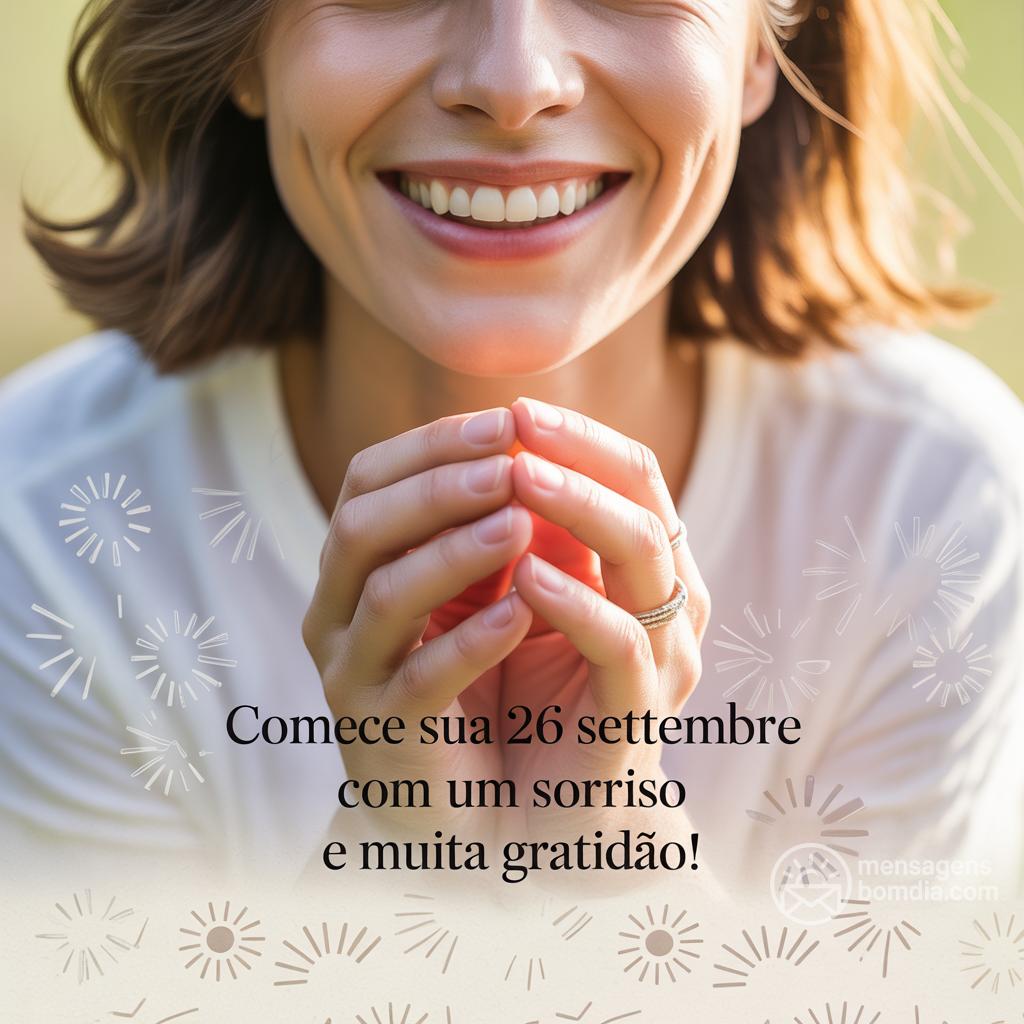 Comece sua  26 settembre  com um sorriso e muita gratidão!