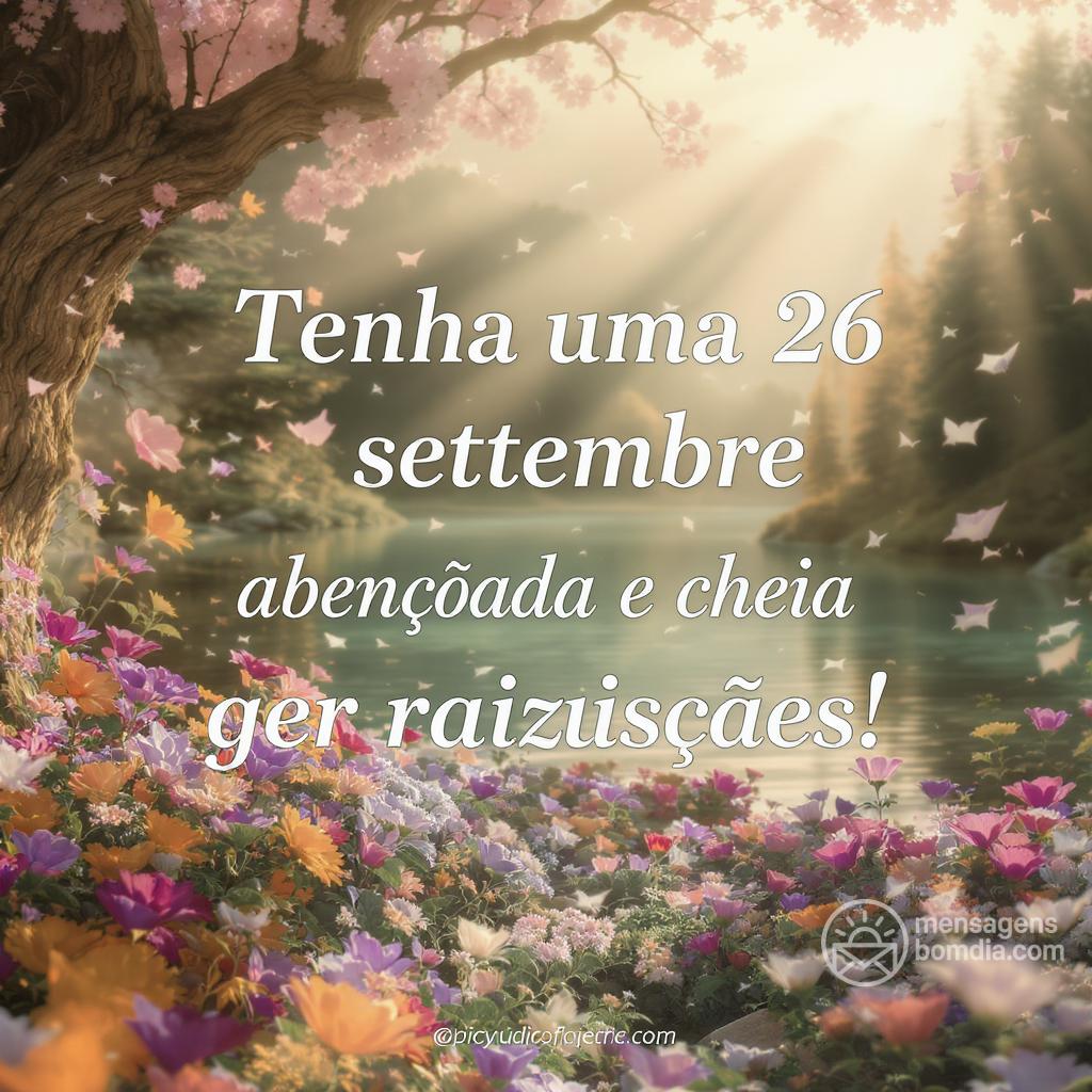 Tenha uma  26 settembre  abençoada e cheia de realizações!