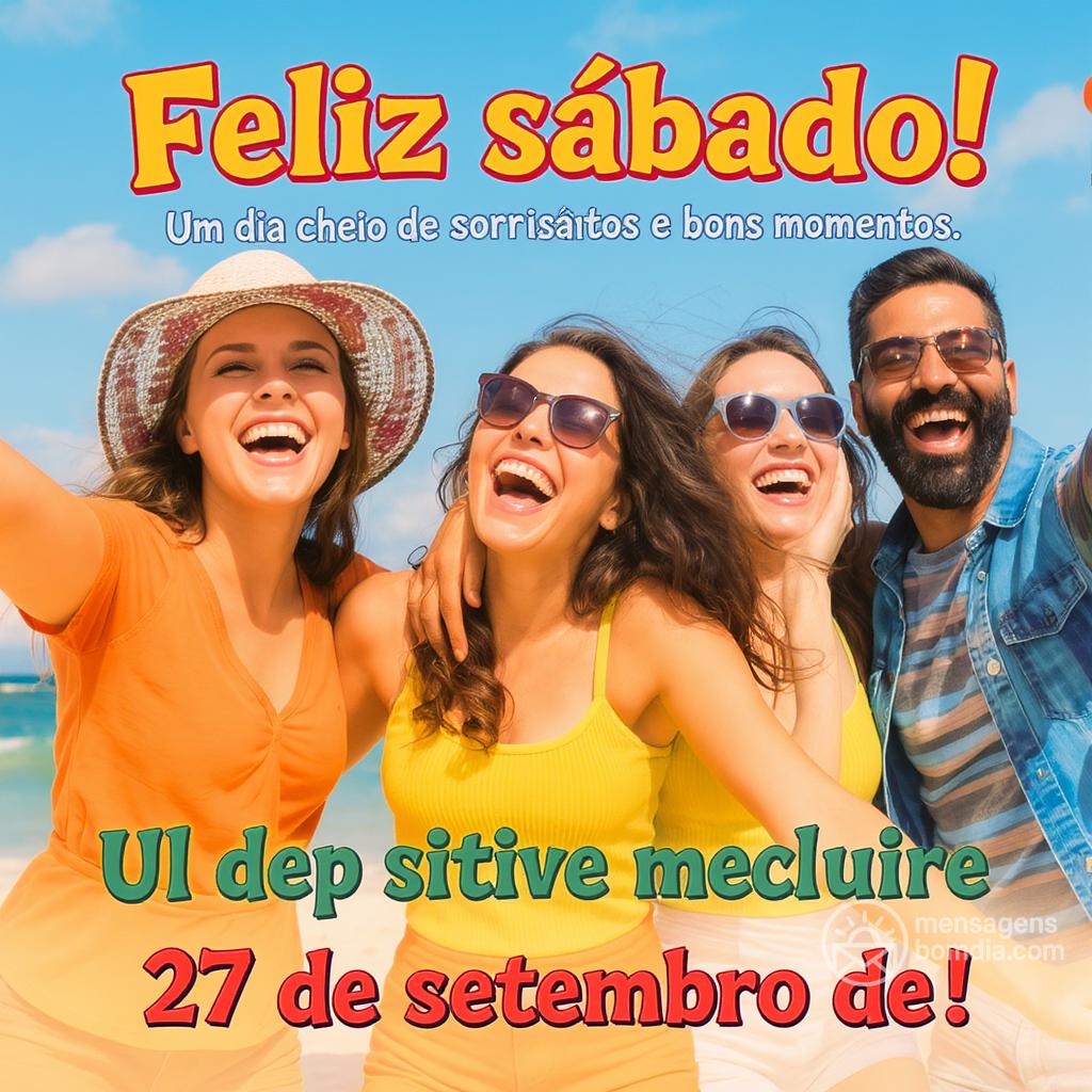 Feliz sábado! Um dia cheio de sorrisos e bons momentos. 27 de setembro de !