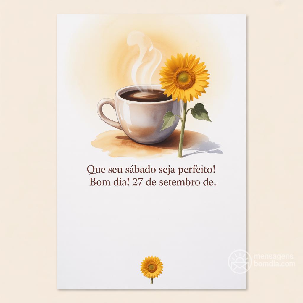 Que seu sábado seja perfeito! Bom dia! 27 de setembro de .