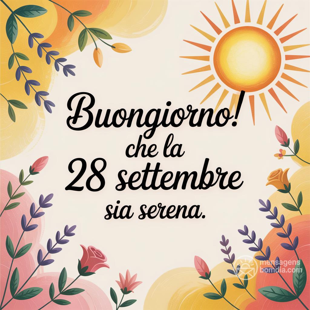 Buongiorno! Che la  28 settembre  sia serena.
