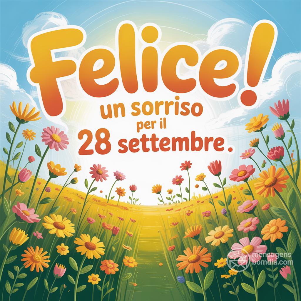 Felice ! Un sorriso per il 28 settembre .