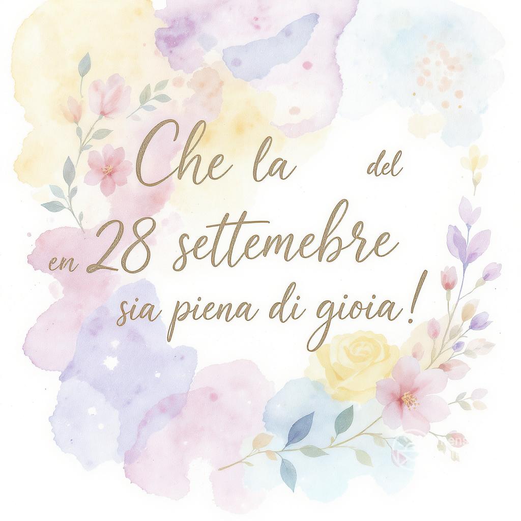 Che la giornata del 28 settembre  sia piena di gioia!
