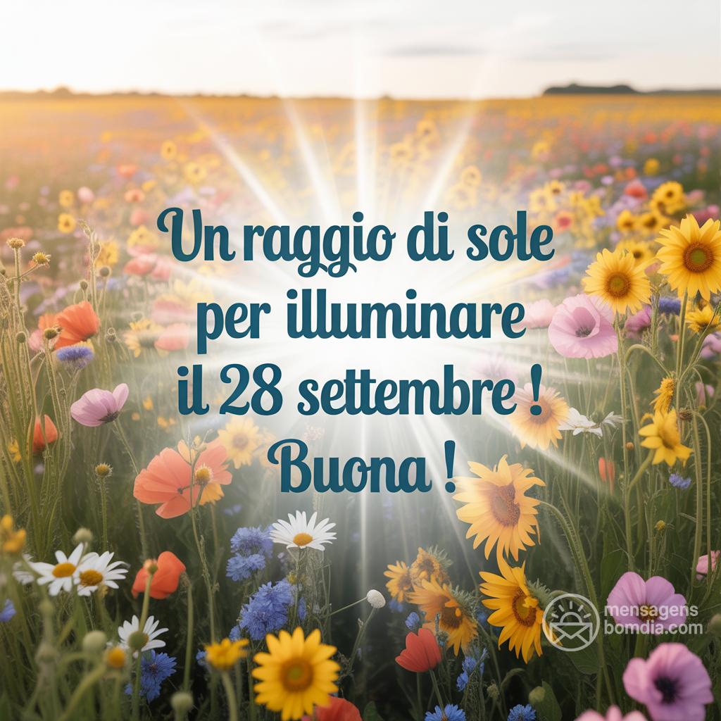 Un raggio di sole per illuminare il 28 settembre ! Buona !