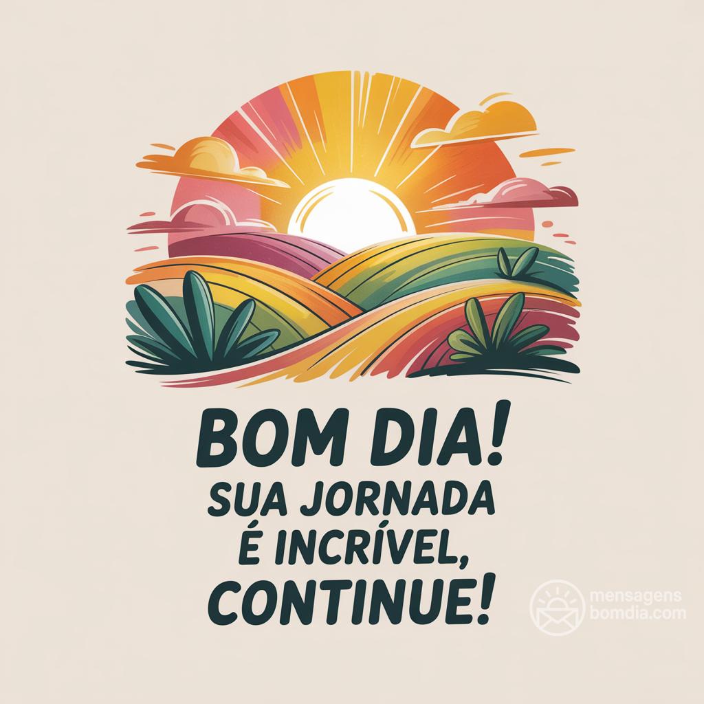 Bom dia! Sua jornada é incrível, continue!