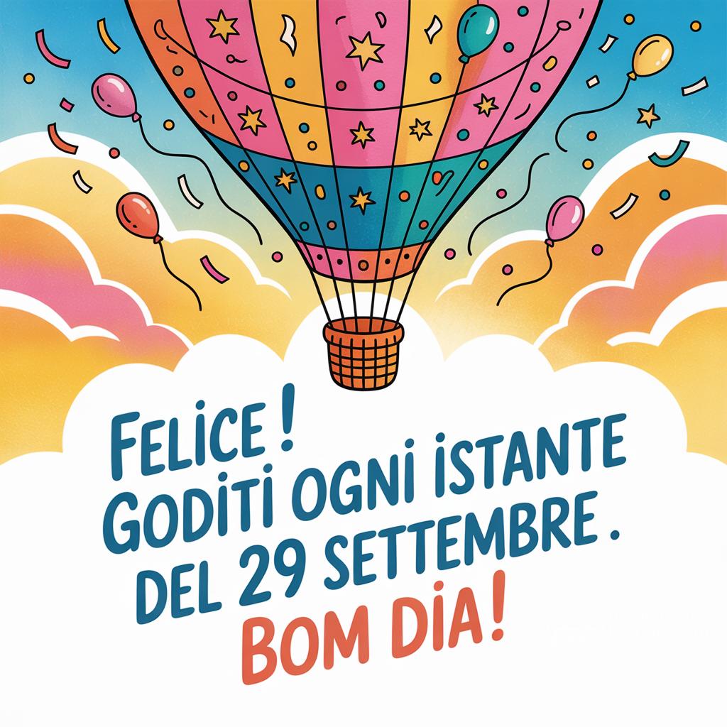 Felice ! Goditi ogni istante del 29 settembre . Bom dia!
