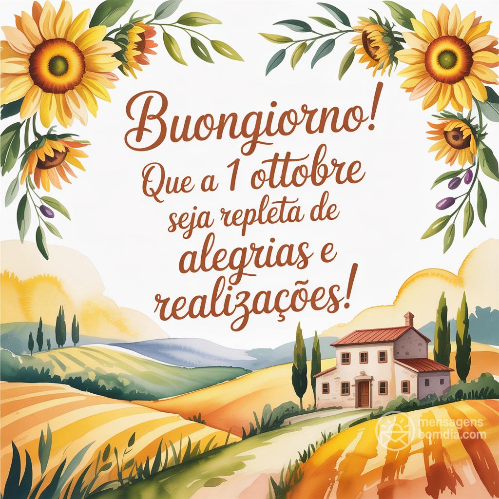 Buongiorno! Que a  1 ottobre  seja repleta de alegrias e realizações!