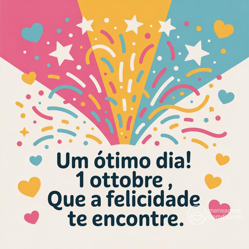 Um ótimo dia!  1 ottobre , que a felicidade te encontre.