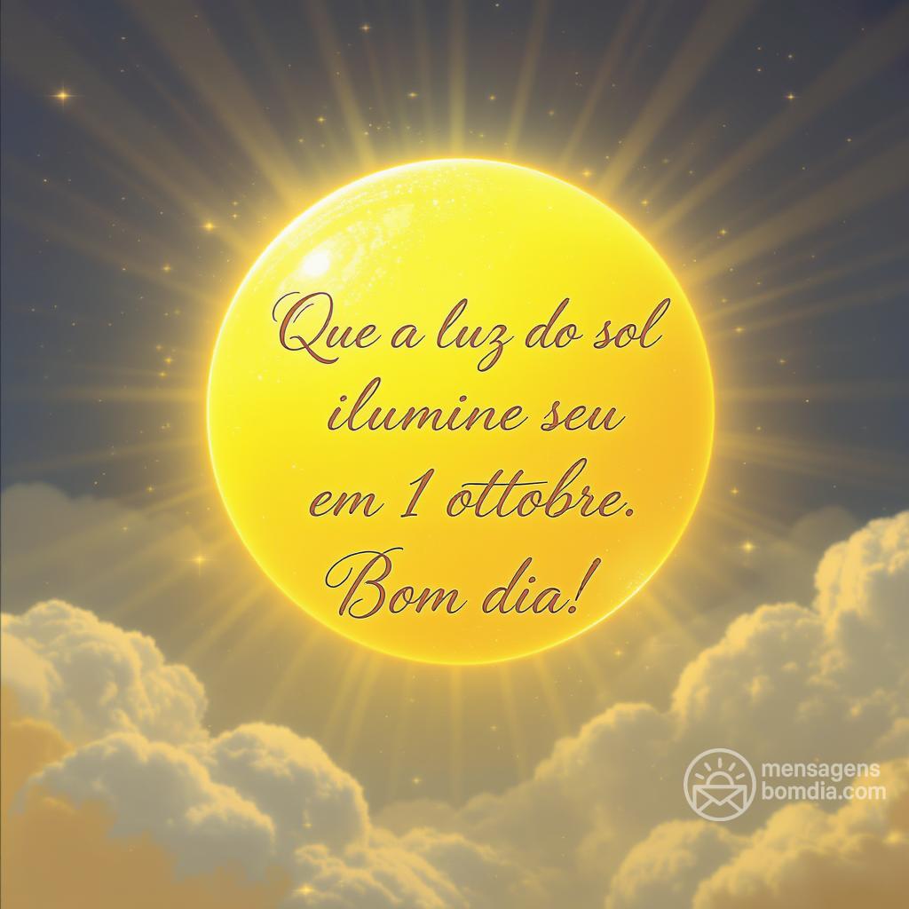 Que a luz do sol ilumine seu dia em  1 ottobre .  Bom dia!