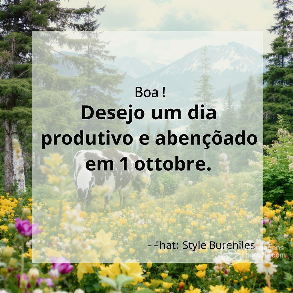 Boa ! Desejo um dia produtivo e abençoado em 1 ottobre .