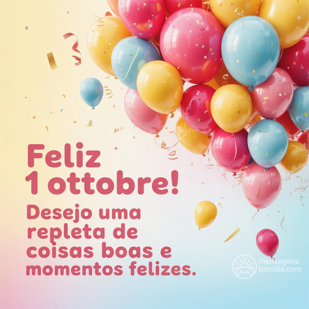 Feliz 1 ottobre! Desejo uma  repleta de coisas boas e momentos felizes.