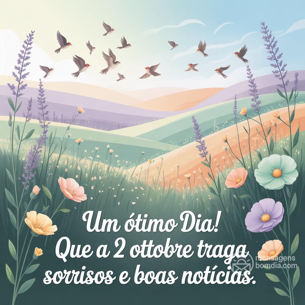 Um ótimo dia! Que a  2 ottobre  traga sorrisos e boas notícias.