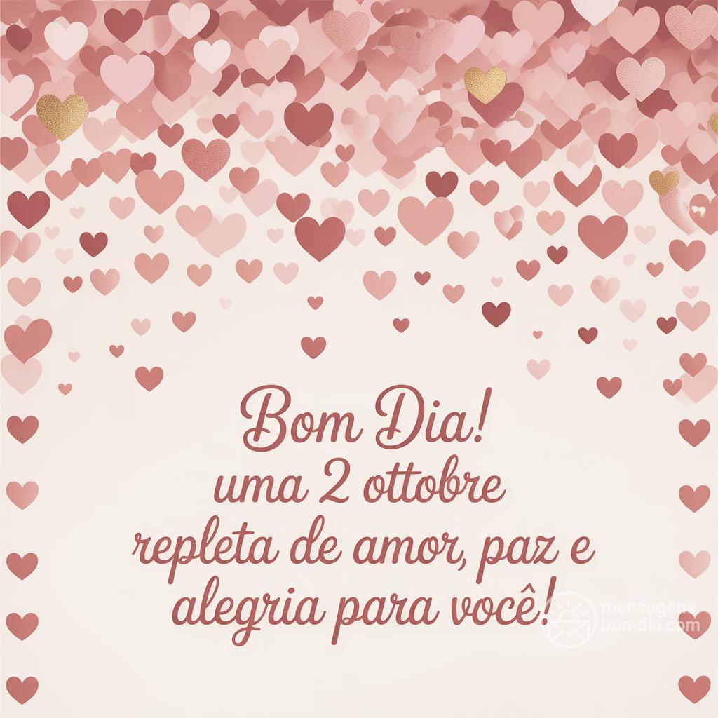 Bom dia! Uma  2 ottobre  repleta de amor, paz e alegria para você!