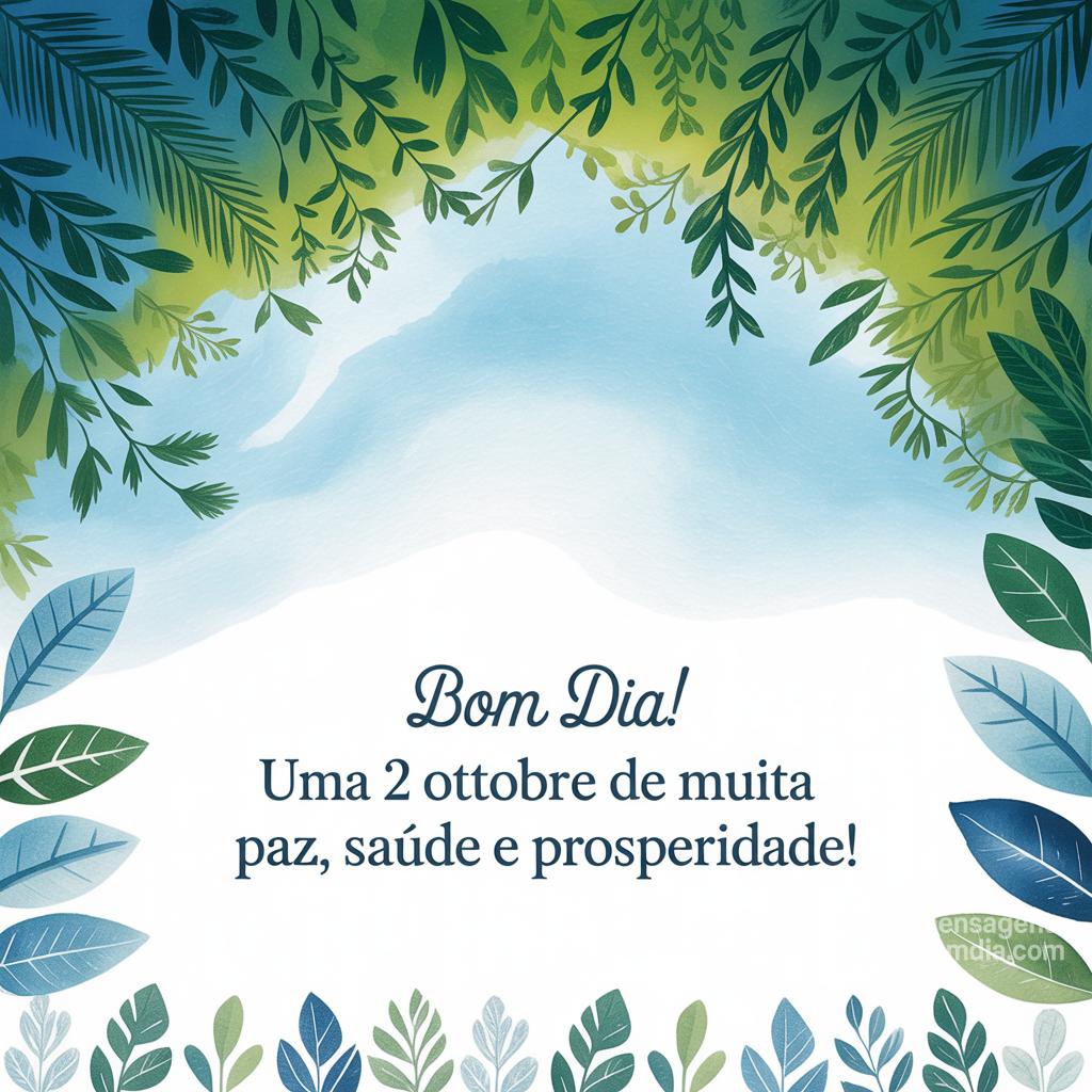 Bom dia! Uma  2 ottobre  de muita paz, saúde e prosperidade!