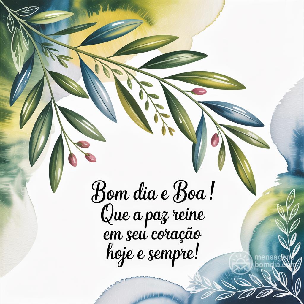 Bom dia e boa ! Que a paz reine em seu coração hoje e sempre!