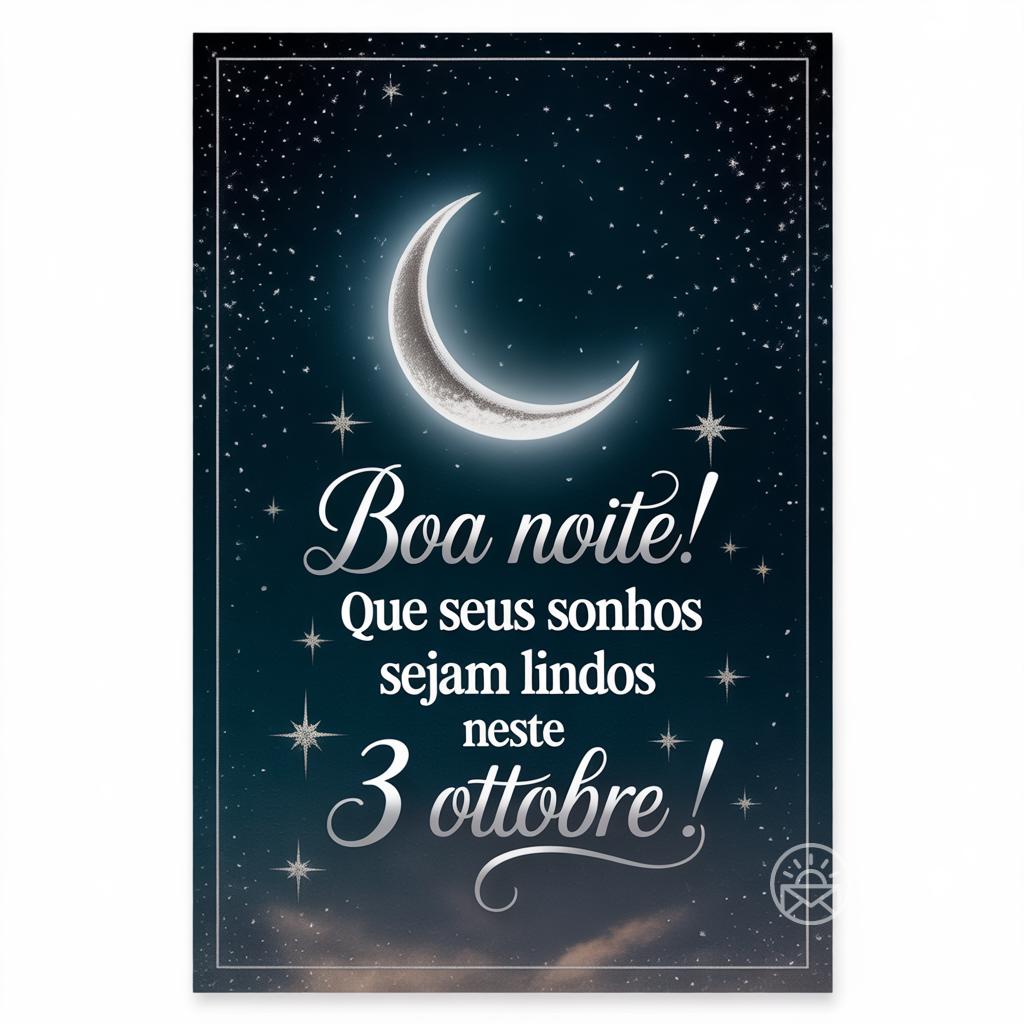 Boa noite! Que seus sonhos sejam lindos neste 3 ottobre !