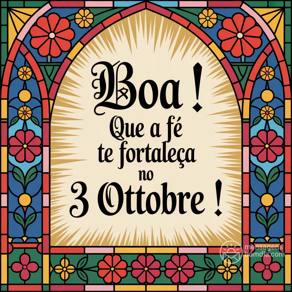 Boa ! Que a fé te fortaleça no 3 ottobre !