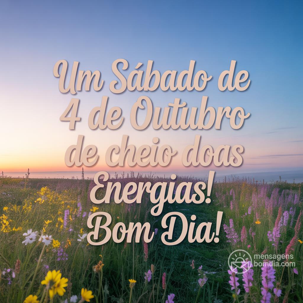 Um sábado de 4 de outubro de  cheio de boas energias! Bom dia!