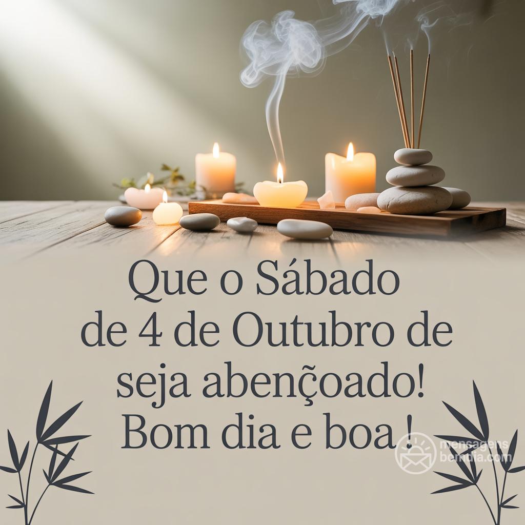 Que o sábado de 4 de outubro de  seja abençoado! Bom dia e boa !