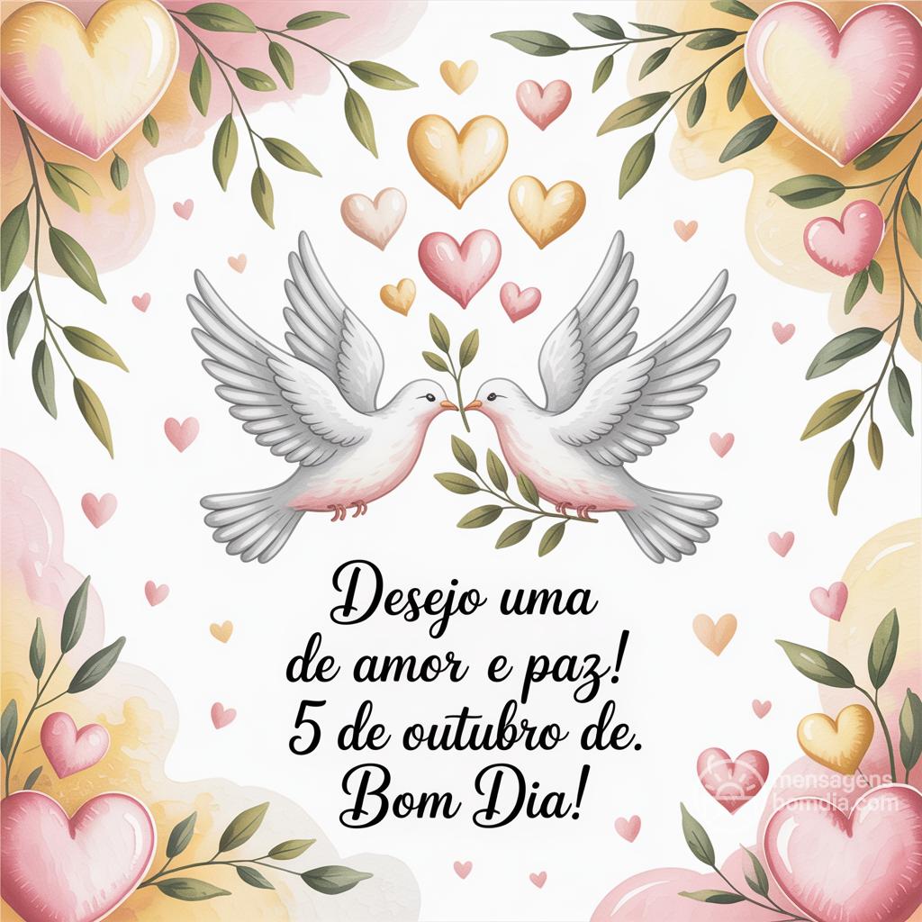 Desejo uma  cheia de amor e paz! 5 de outubro de . Bom dia!