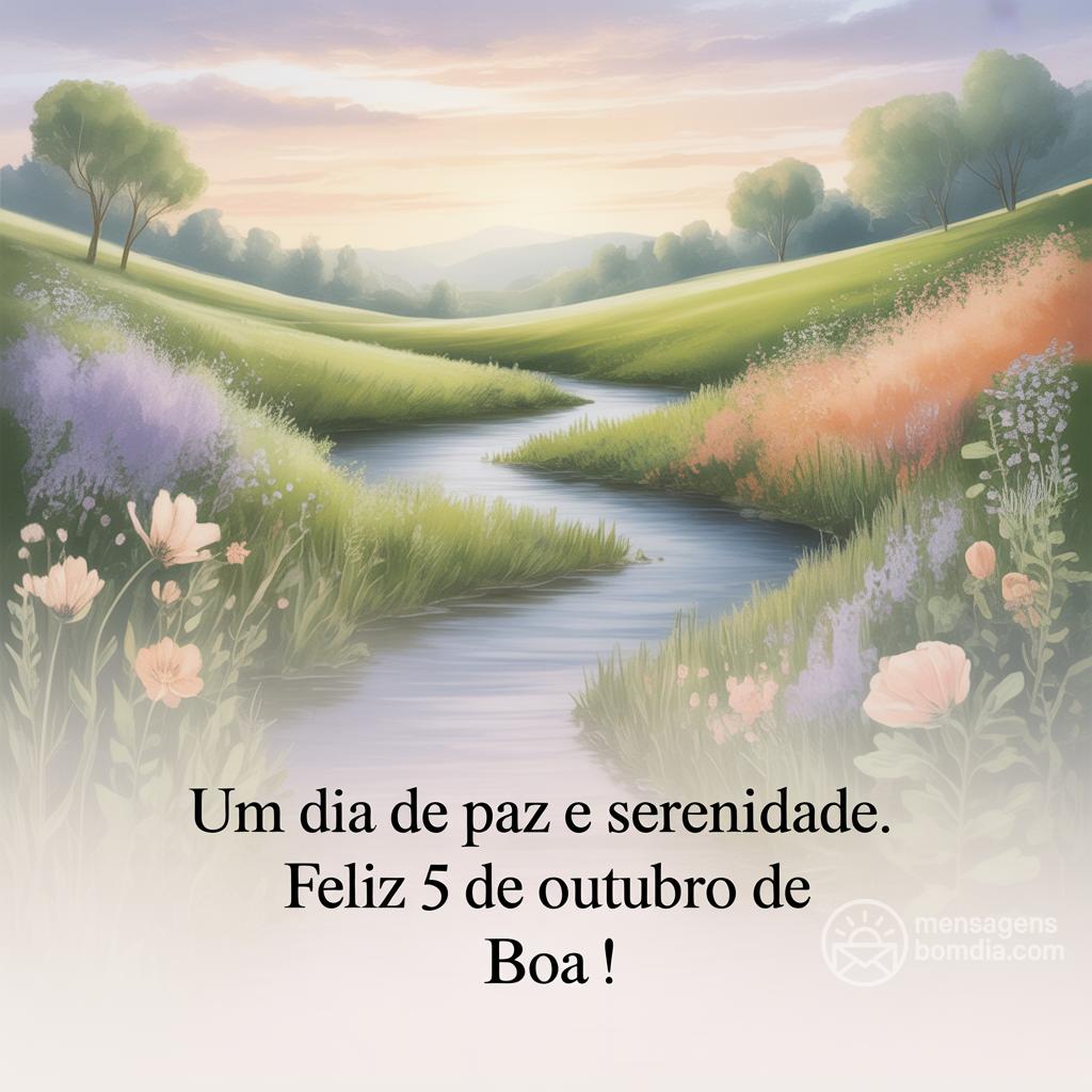 Um dia de paz e serenidade. Feliz 5 de outubro de . Boa !