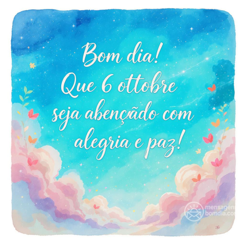 Bom dia e boa lunedì, 6 de outubro de 2025!