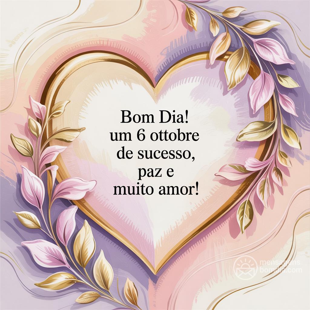 Bom dia! Um  6 ottobre  de sucesso, paz e muito amor!