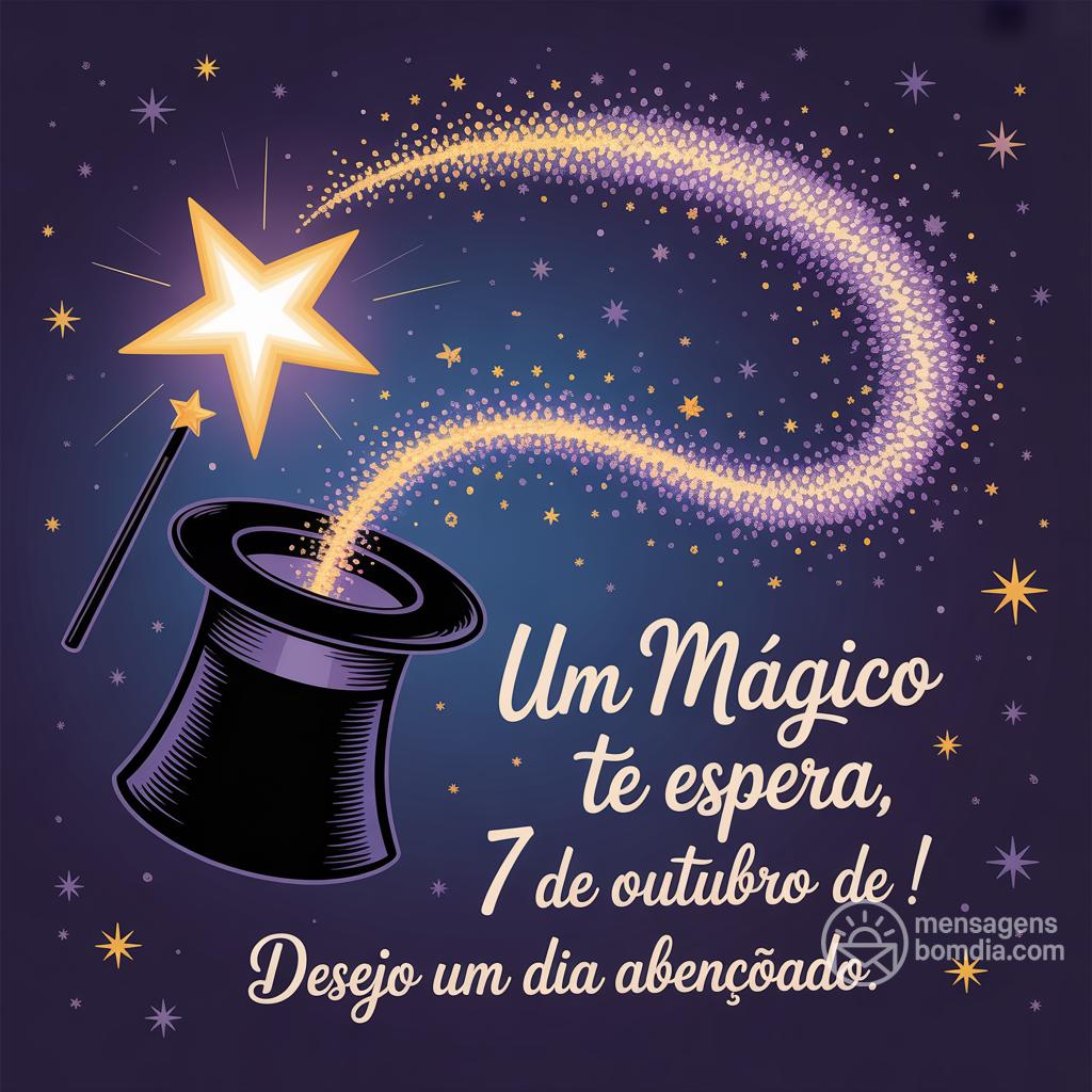 Um  mágico te espera, 7 de outubro de ! Desejo um dia abençoado.