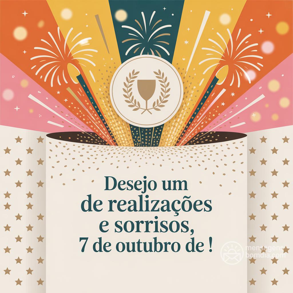 Desejo um  de realizações e sorrisos, 7 de outubro de !