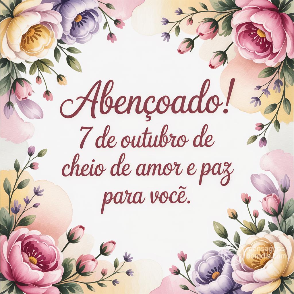 abençoado!  7 de outubro de  cheio de amor e paz para você.